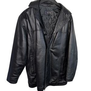 Stanley Blacker Vintage Black Leather Car Coat Jacket Men’s M
